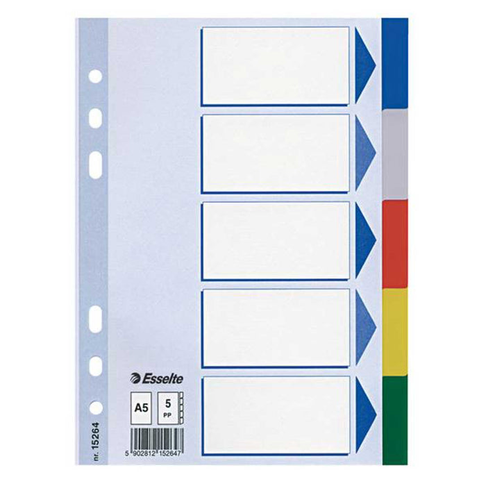 ESSELTE Intercalare Polipropilene A5 Divisori 5 Tasti Colorati - ESS15264