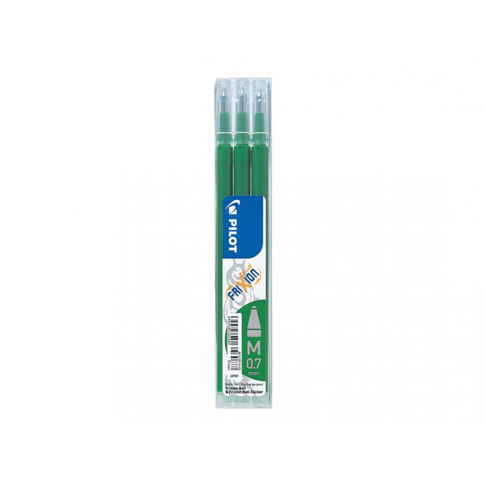 PILOT Set Da 3 Refill 0,7mm Per Penne Cancellabili Frixion Ball Verde - 006659