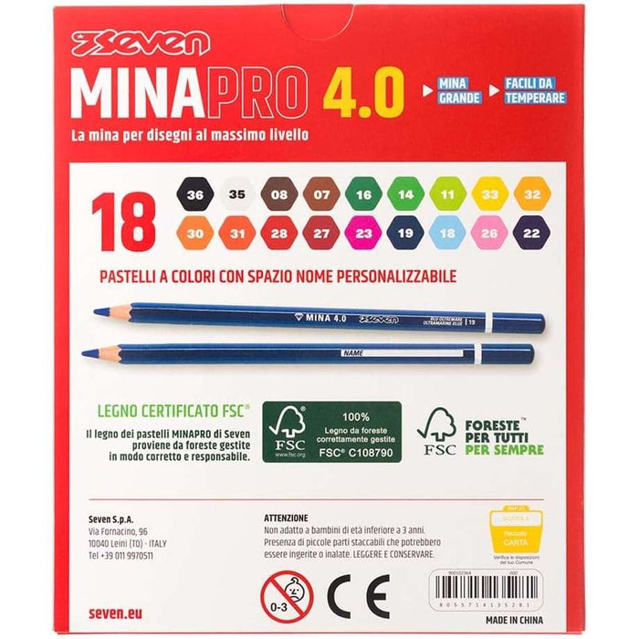 SEVEN Pastelli Mina 4.0 - Confezione 18 Colori - 900102364-000