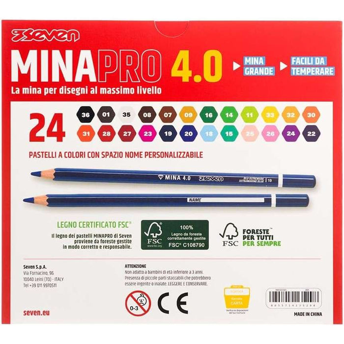 SEVEN Pastelli Mina 4.0 - Confezione 24 Colori - 900102365-000