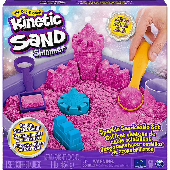 SPINMASTER Kinetic Sand Playset Castello Sabbia Shimmer Rosa - 6063520